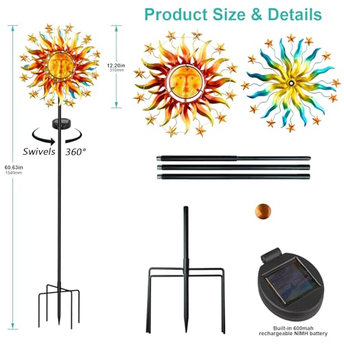 60.3" Solar Wind Spinner with Lights