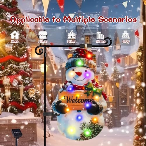 28x40 Solar Christmas Snowman Garden Flag