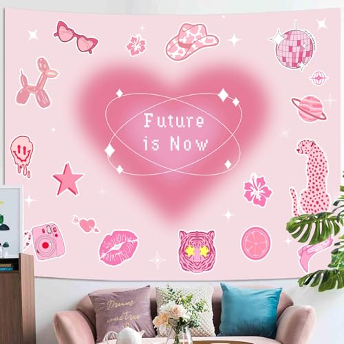 Y2K Tapestry Pink Wall Tapestry