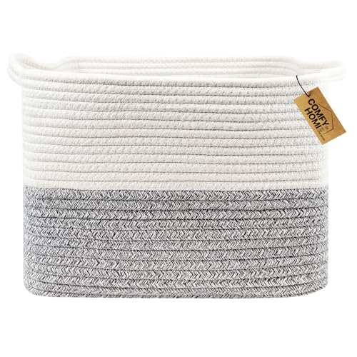 Square Woven Cotton Rope Basket for Organizing