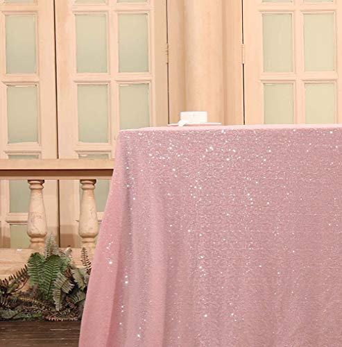 Sequin Tablecloth 60x120 Inch Pink for Birthday Wedding Party