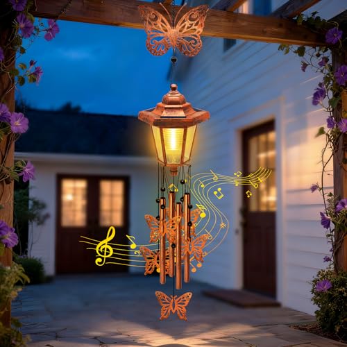 2 Pack Solar Butterfly Wind Chimes (2 Count)
