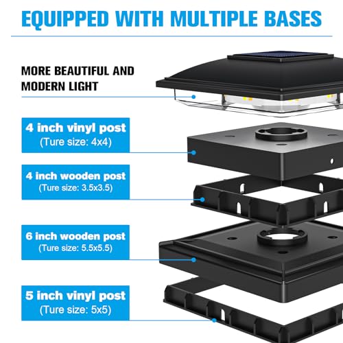 Black Solar Post Cap Lights (6 Count)