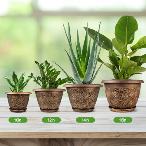 16 Inch Large Planter Pot for Plants Indoor Outdoor (4 Count)
