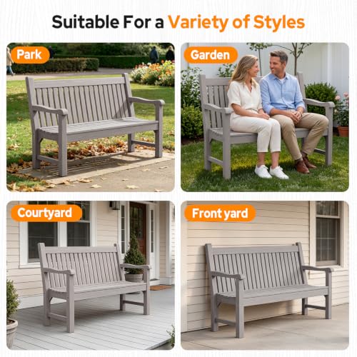 2 Person Outdoor Bench with 700 Lbs Weight Capacity