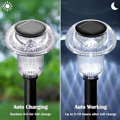 8 Pack Solar Pathway Lights Outdoor Waterproof 6000K Cool White LED (8 Count)