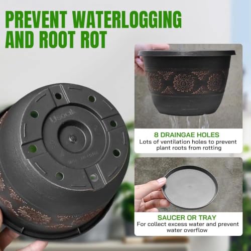 10 Inch Plant Pots (4 Count)