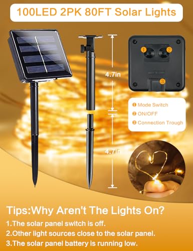 Solar String Lights Outdoor (2 Count)