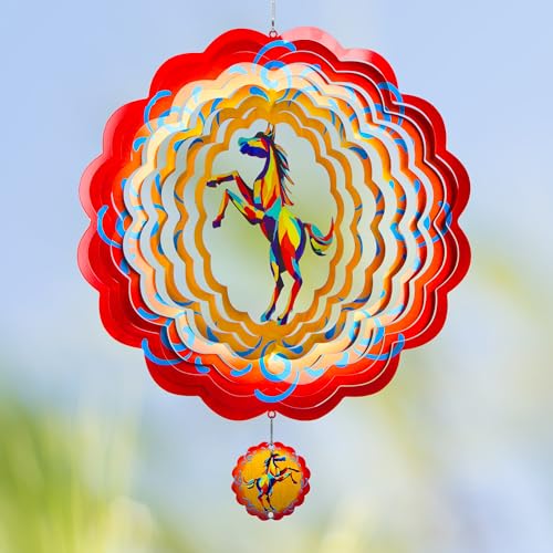 12 inch Horse 3D Stainless Steel Wind Spinners