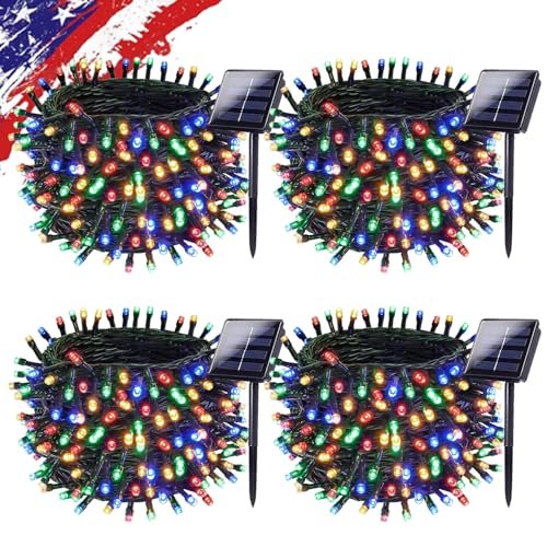 4pack 400LED Solar String Lights Outdoor Waterproof Multicolor (132 Foot)