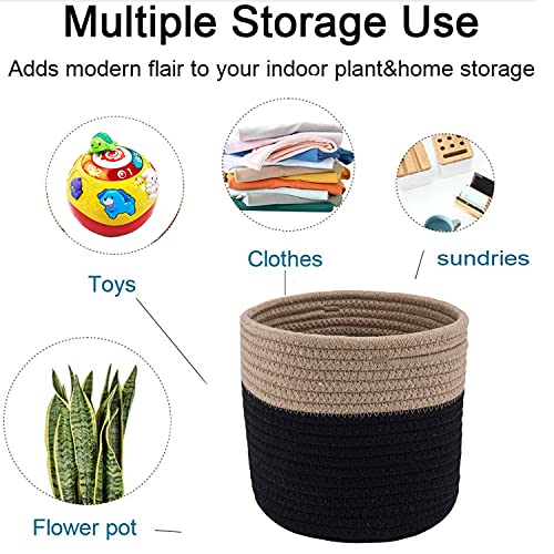 Woven Cotton Rope Plant Basket for 6" Pot H6 3