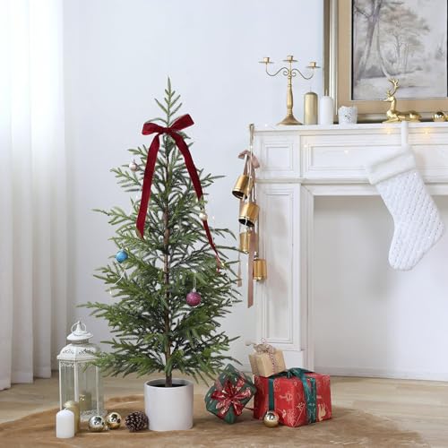 4FT 1Pcs Artificial Norfolk Pine Potted Christmas Tree for Front Door Decor