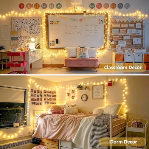 Remote Control String Lights Battery Operated Classroom Lights (100 Count)