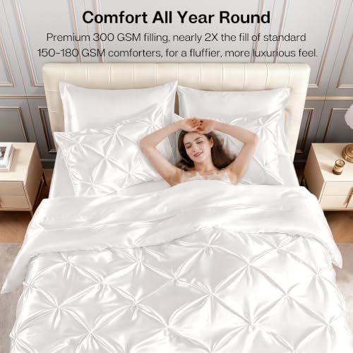 Satin Twin Comforter Set Ivory