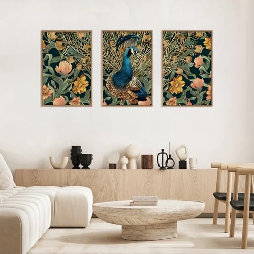 Elegant Peacock Wall Art Canvas