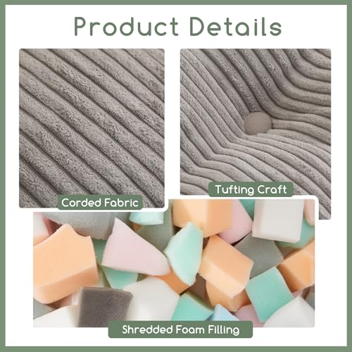 Square Stuffed Pouf Ottoman