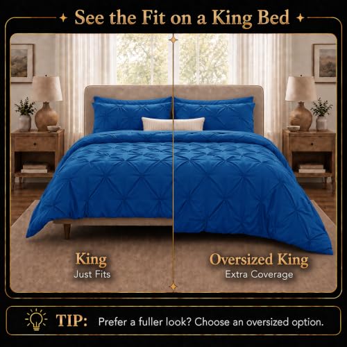 Oversized King Comforter Set Classic Blue