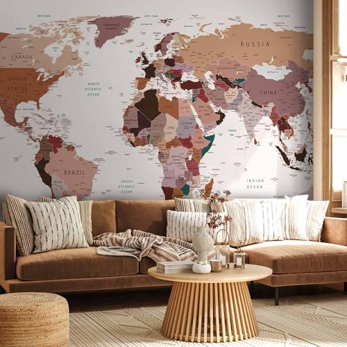 Wall Mural World Map 98x69 in (47.14 Sq Ft)