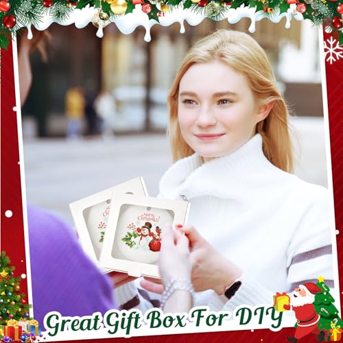 25 Pcs Christmas Sublimation Ornament Blanks Box White (25 Count)