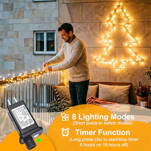 100FT 300 LED Christmas Lights Outdoor