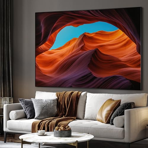 46"x60" Extra Large Framed Wall Art Antelope Canyon Rock Formation with Vibrant Colors for Home Living Room Bedroom Decor