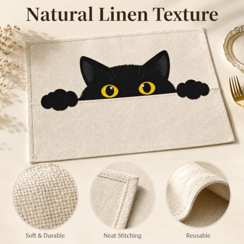 Black Cat Table Placemats (4 Count)