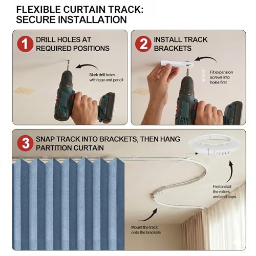 Accordion Partition Curtain with Ceiling Track