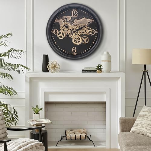 24 Inch Wall Clock with Real Moving Gears