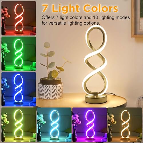 Modern Spiral LED RGB Table Lamp