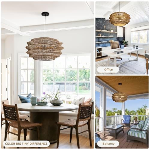 19.7" Rattan Pendant Light