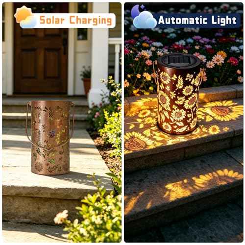 Colorful Solar Sunflower Lanterns Outdoor