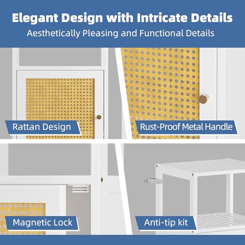 Bathroom Storage Cabinet Rattan