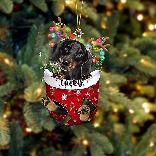Black Dachshund Dog Christmas Ornament