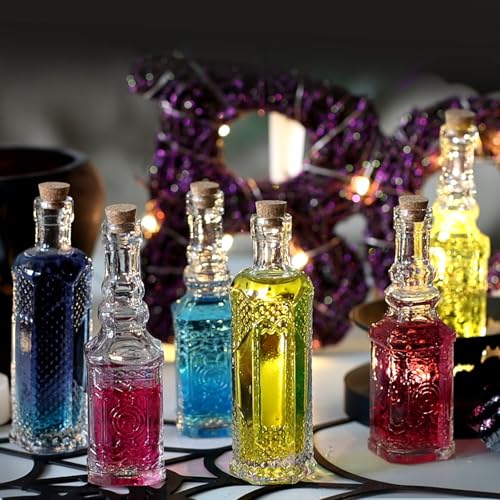 24 pcs Small Mini Clear Vintage Glass Bottles with Corks (24 Count)