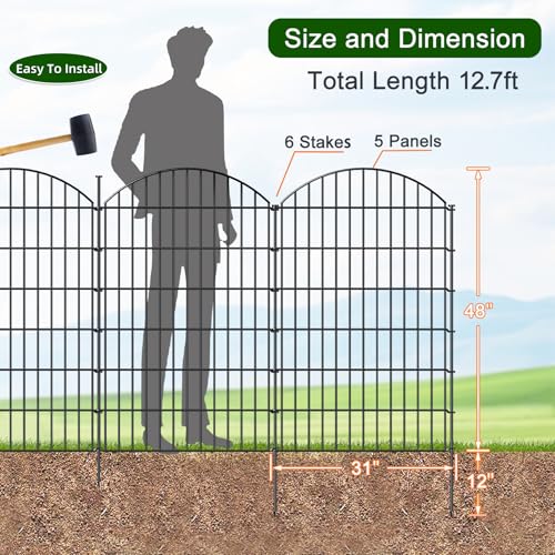 Metal Garden Fence 48 in x 12.7 ft