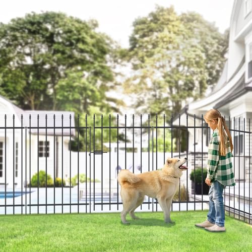 Decorative Metal Garden Fence with Gate 42" x 11.5' (4680 sq inches)