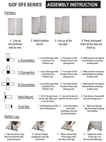 GOF Office Partition Single Panel (24" w x 48" h) 2ft x 4ft