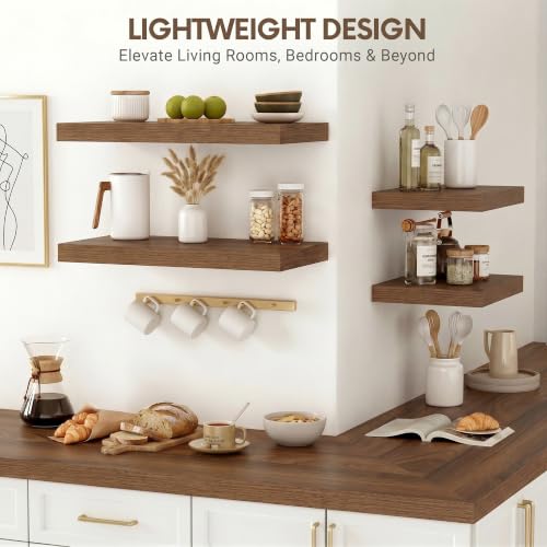 10x10 Inches Floating Shelves Wall Mounted Set of 2 (2 Count)