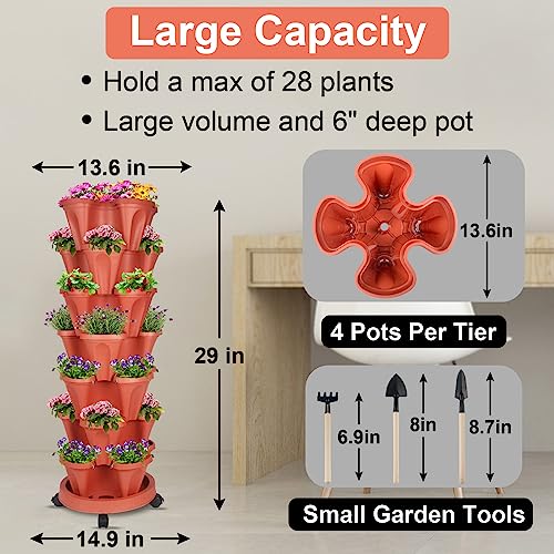 Stackable Planters 7 Tier Vertical Garden Planting Tower Planters Strawberry