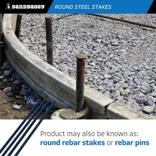 60 Inch Round Steel Concrete Form Stakes with Nail Holes (25 Count)