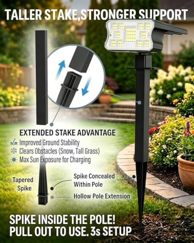 Solar Lights Outdoor Waterproof IP67 (4 Count)