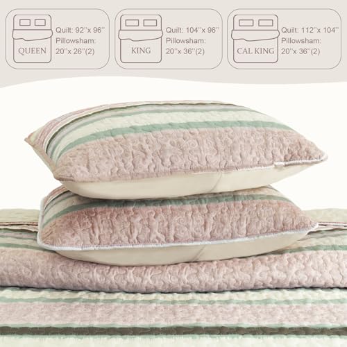 Reversible Boho Quilt King Size Pink (3 Count)