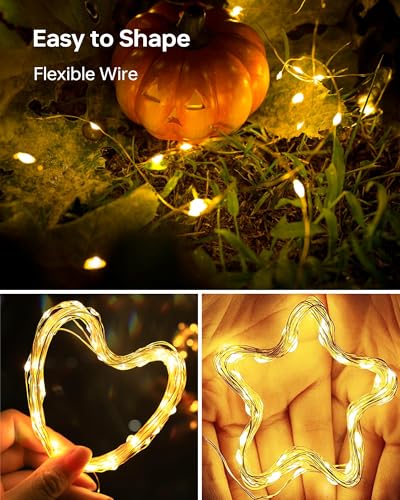 16 Pack Fairy Lights Battery Operated 7ft 20 LED String Lights Mini Twinkle Lights Silver Wire Firefly Starry Lights for DIY Mason Jar Wedding Centerpiece Table Party Christmas Decorations (16 Count)