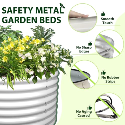Anleolife 2 Bed 6x3x2ft Oval Galvanized Raised Garden Beds (2 Count)