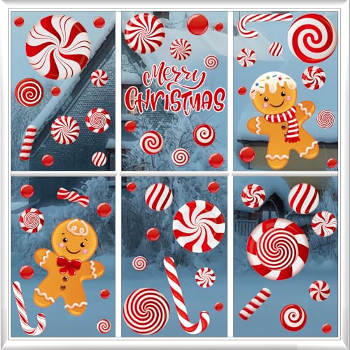 Christmas Window Clings for Glass Windows (73 Count)