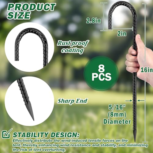 16 Inch Ground Stakes Heavy Duty (8 Count)