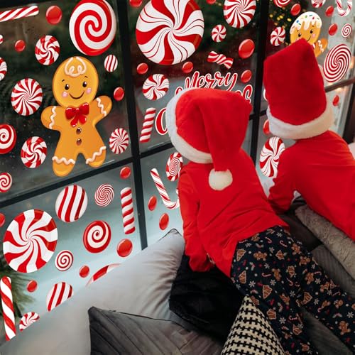 Christmas Window Clings for Glass Windows (73 Count)