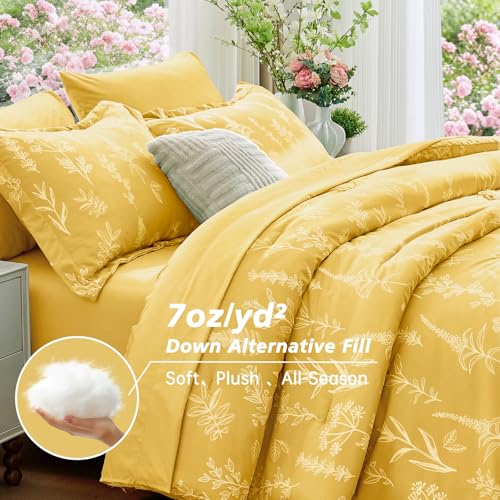 Bright Yellow Bed in a Bag King 7 Pieces