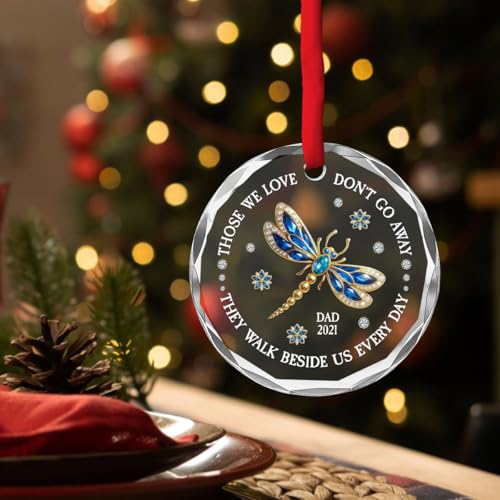 Walk Beside Us Personalized Glass Ornament