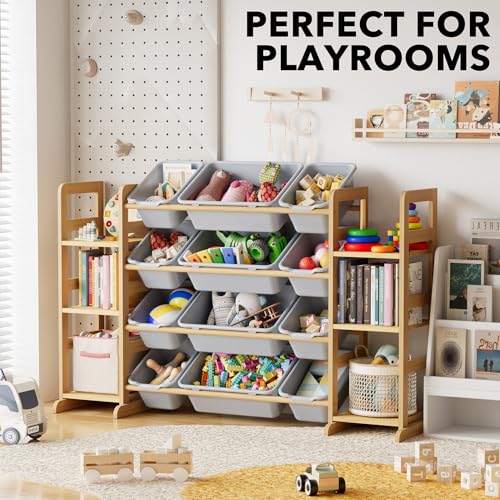 Toy Storage Organizer with 6 Shelves and 12 Bins